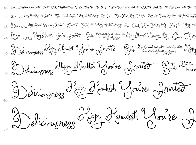 Larou Words font waterfall